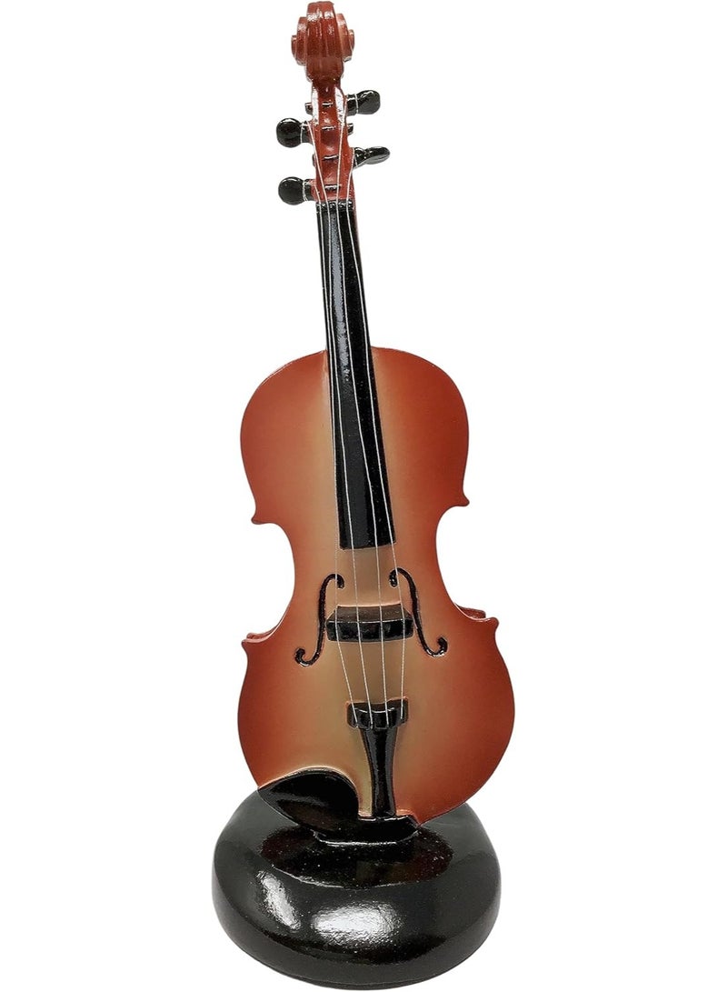 صندوق موسيقي على شكل كمان من تصميمات بانبيري على قاعدة - هدية مصنوعة يدوياً لمحبي الكمان مع قاعدة موسيقية دوارة 360 درجة، نموذج مصغر لصندوق موسيقي كلاسيكي - Image 2